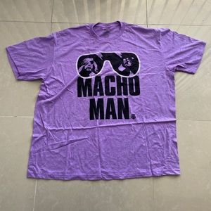 WWE Macho Man Randy Savage Sunglasses Adult Purple T-Shirt NEW No Tag